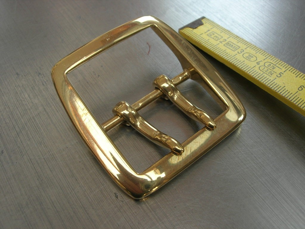 Doppeldorn mas.messing Doppelschnalle 4 cm (H19459/40)  Bestellware