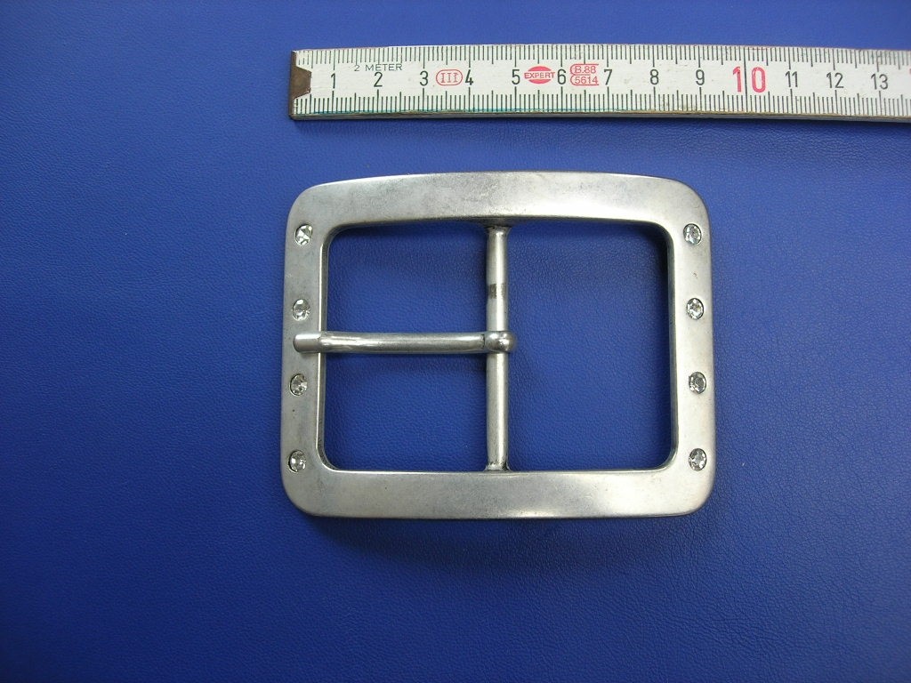 Doppelschnalle mit Strass 5,0 cm altsilber (E19K147) 