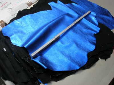 Ziegenleder blau metallic 0,7 mm (O1913KML)  Ausverkauft