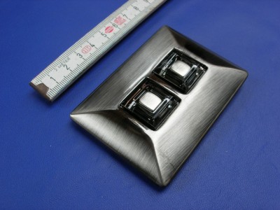 Koppelschnallen 4,0 cm satiniert schwarznickel mit Strass (E19K255) 